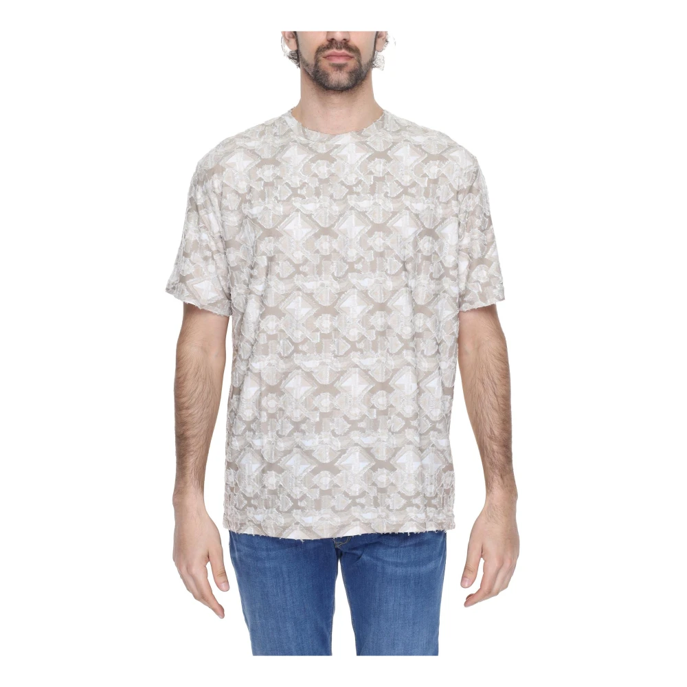 Geometrisk Beige T-skjorte