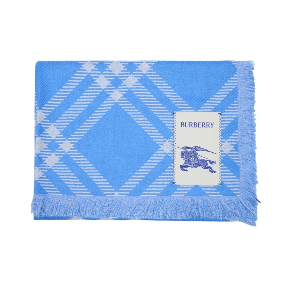 Burberry Women's Blue Mu Tri Bar Check Scarf - Winter Scarves - One Size - Accessories