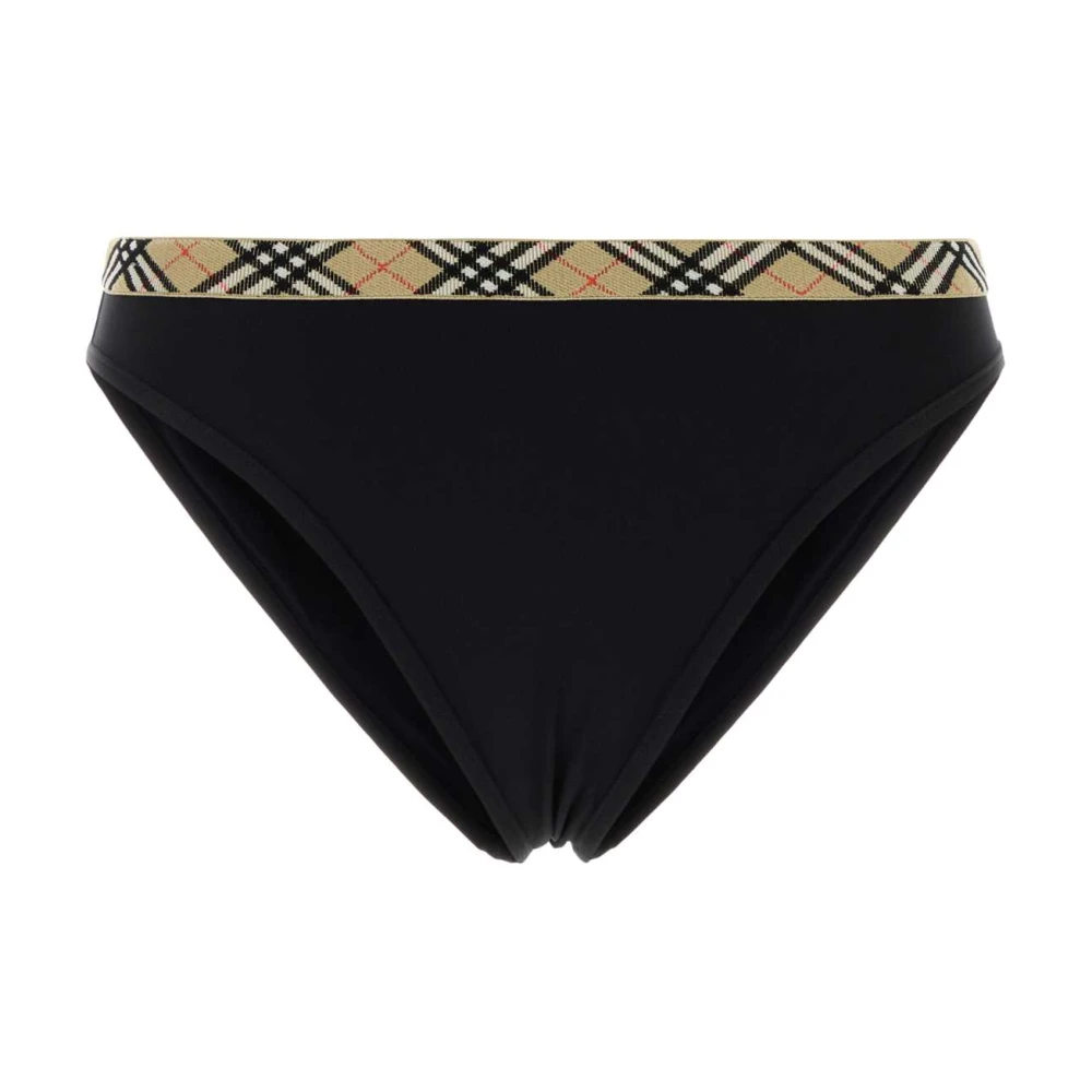Burberry Women's Black Check-Trim Bikini Briefs - Bikinis - M - Swimwear