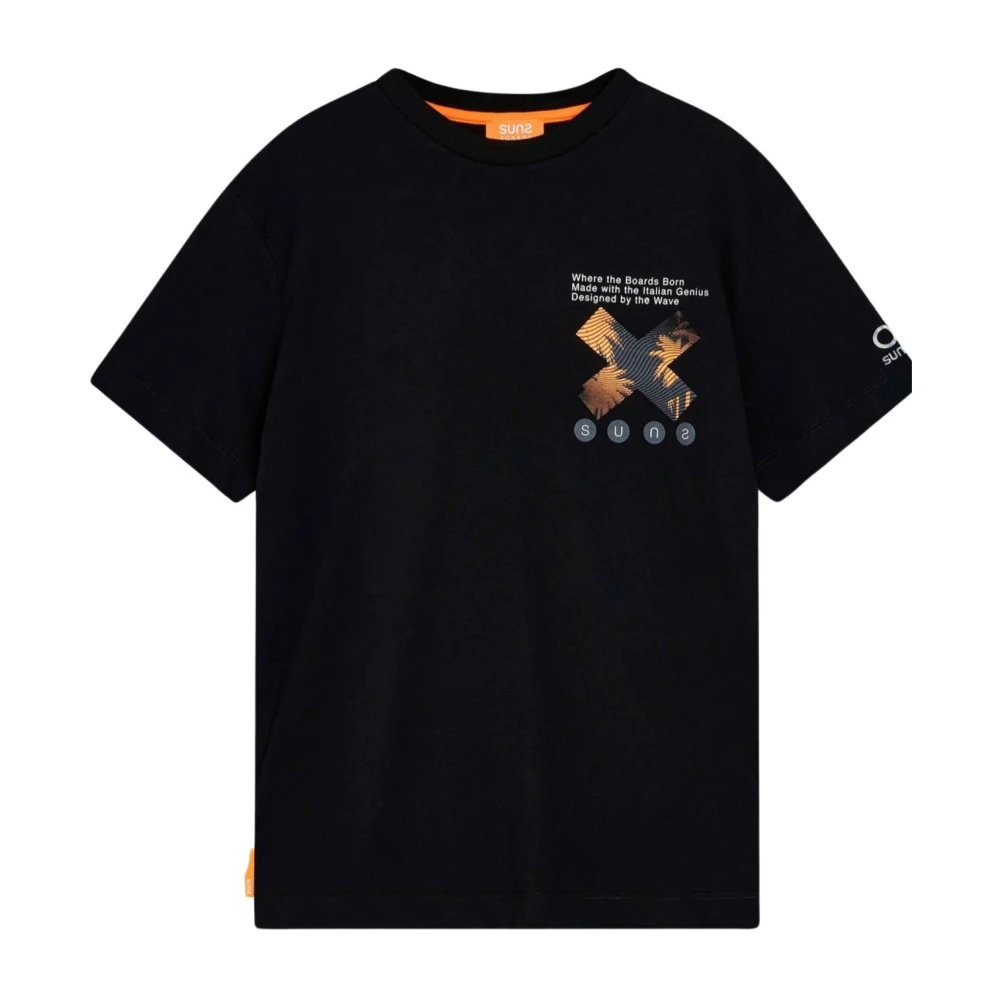 Suns Casual Katoenen T-shirt Black Heren