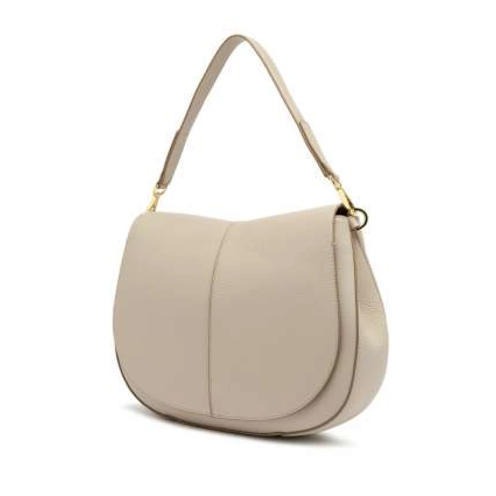 Gianni Chiarini Gestructureerde leren schoudertas Beige Dames