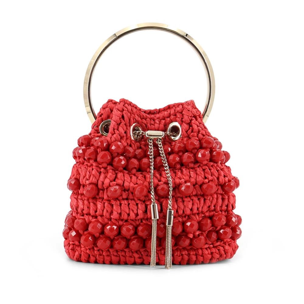Jimmy Choo Women's Red Bon Bon Bucket Bag - Bucket Bags - One Size - Bags