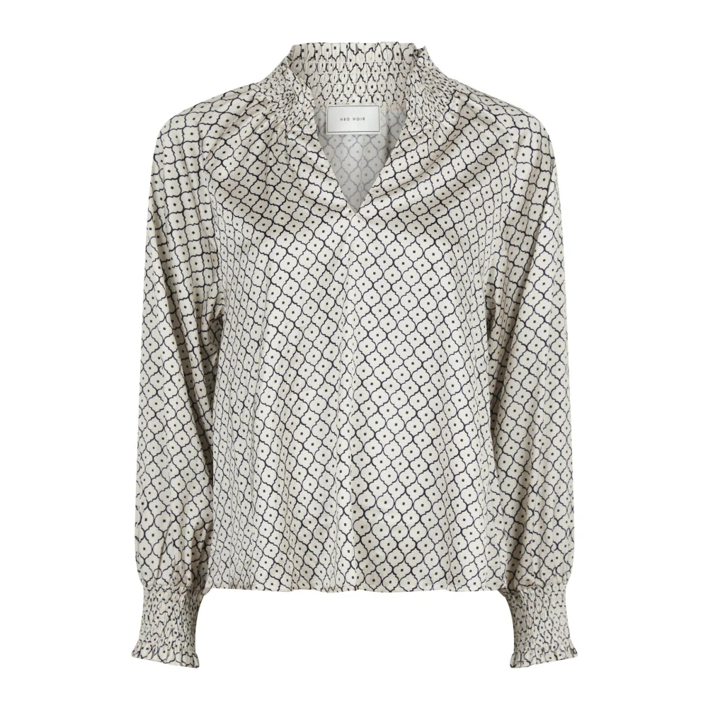 NEO NOIR Elegante Marokkaanse Tegelblouse Ivoor Beige Dames