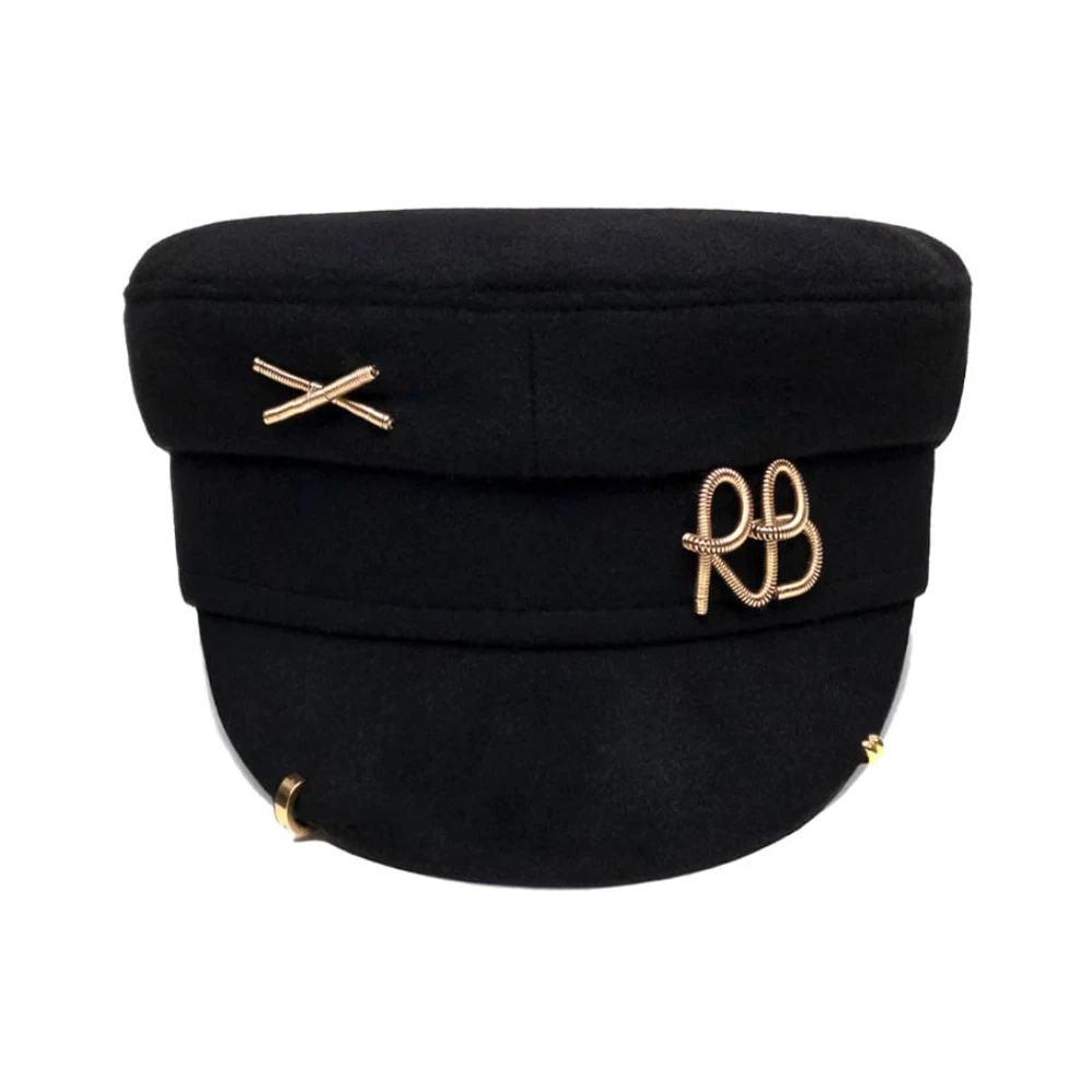 Ruslan Baginskiy Black Piercing-Inspired Baker Boy Cap - Female - Accessories - L - Accessories
