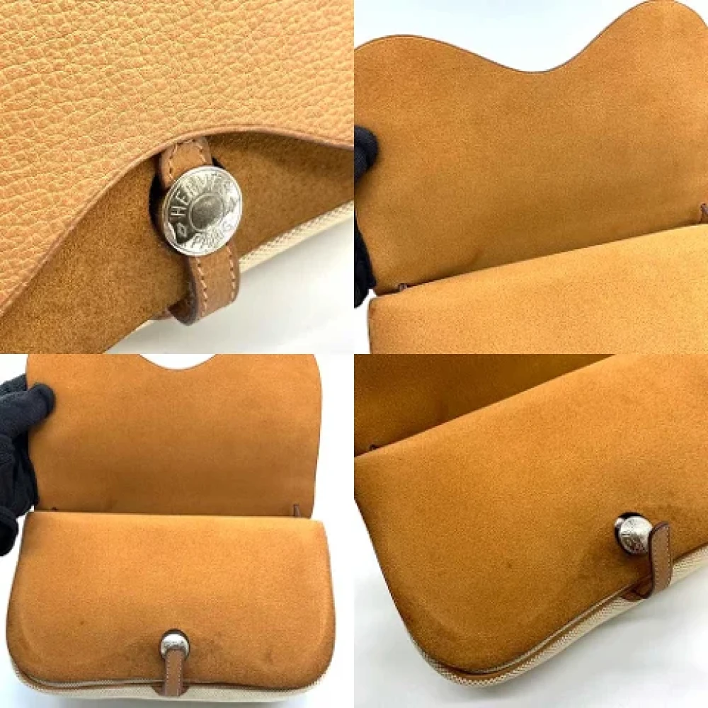 Hermès Vintage Pre-owned Canvas shoulder-bags Brown Dames
