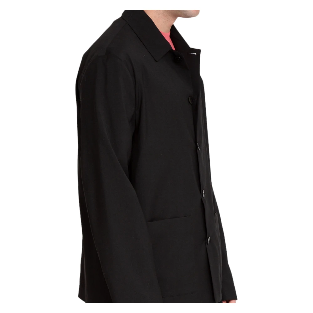 Costumein Fijne Wol Overshirt Black Heren