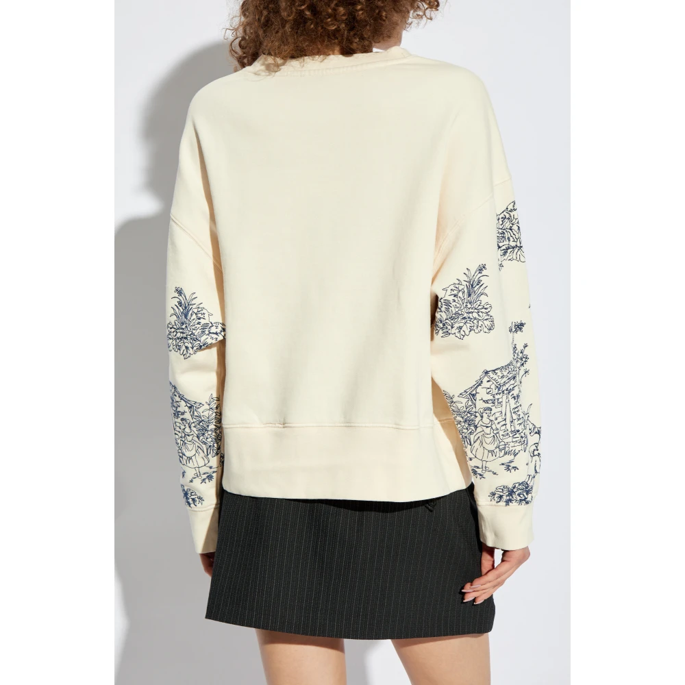 Munthe Sweatshirt met geborduurd patroon 'Friede' Beige Dames