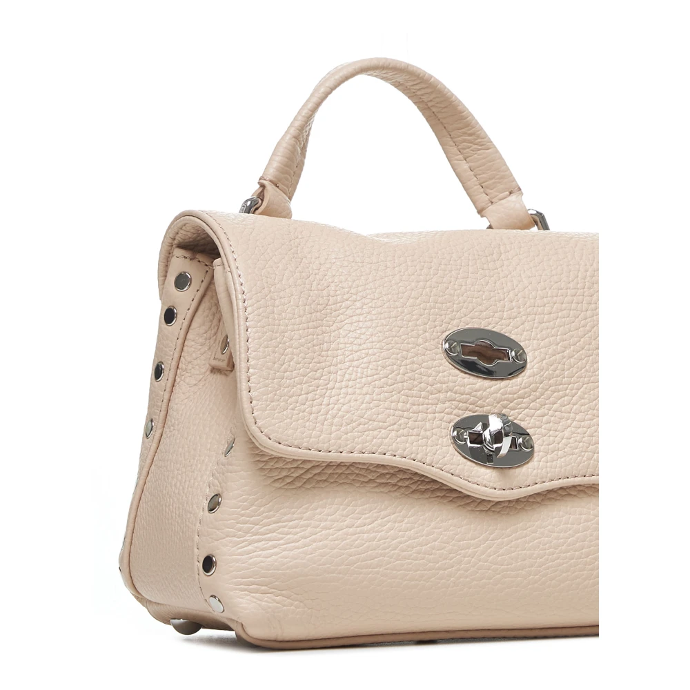 Zanellato Baby Roze Leren Schoudertas Beige Dames