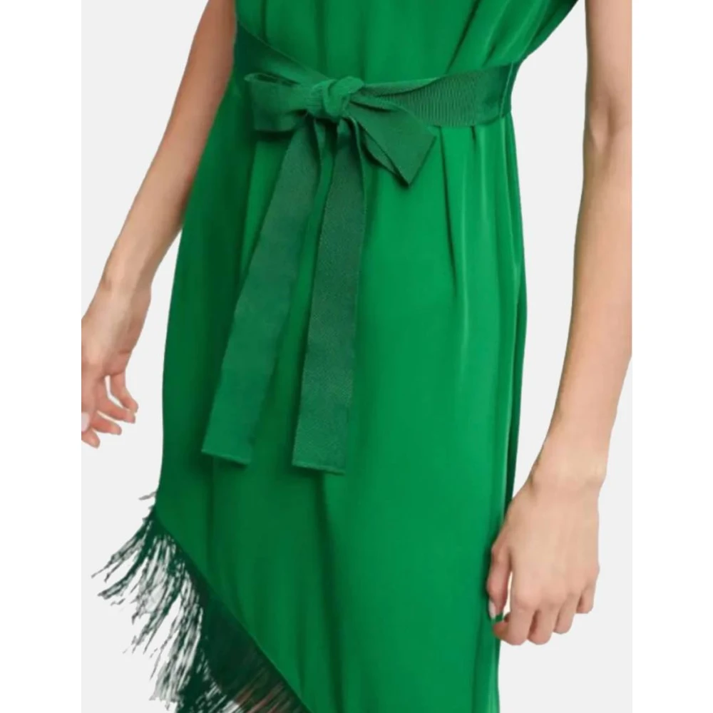 Carolina Herrera Asymmetrische franje midi-jurk Green Dames