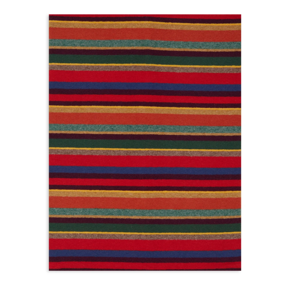 Gallo Unisex rood fleece sjaal met veelkleurige strepen Multicolor Unisex