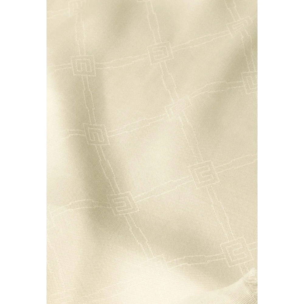 Elisabetta Franchi Gele Pashmina Sjaal met Franje Randen Beige Dames