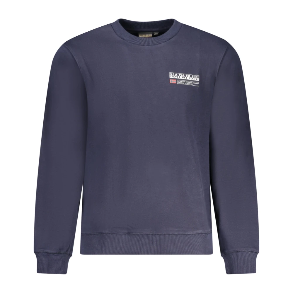 Napapijri Blauwe Katoenen Sweatshirt met Logoprint Blue Heren