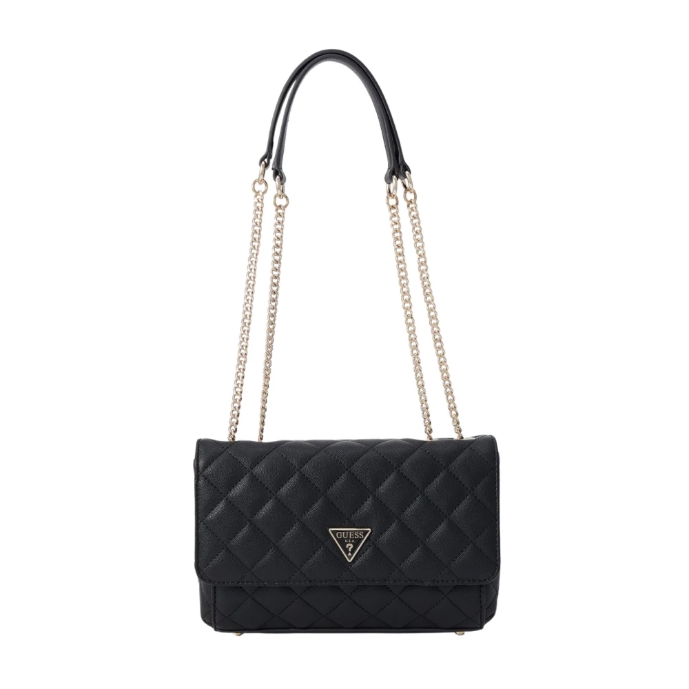 Guess Eco Carly Schoudertas Zwart Black Dames