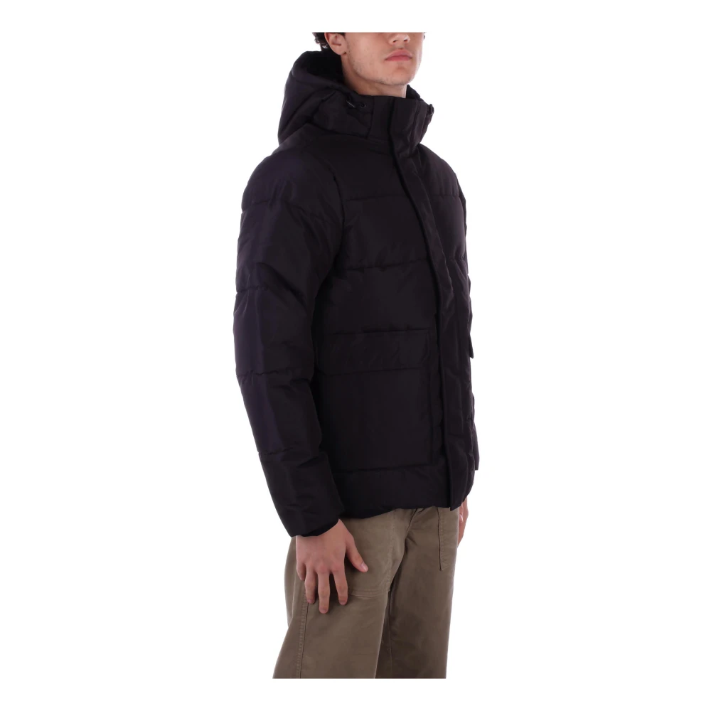 Only & Sons Zwarte jas met capuchon rits zakken Black Heren