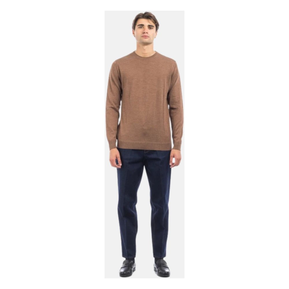 Daniele Fiesoli Merinowol Bruine Trui Regular Fit Brown Heren