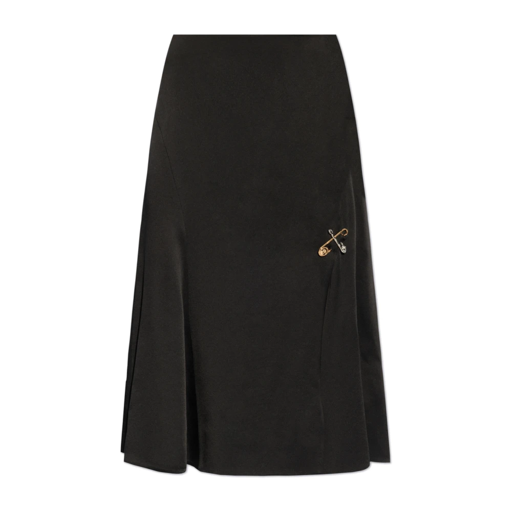 Versace Rok met decoratieve veiligheidsspelden Black Dames
