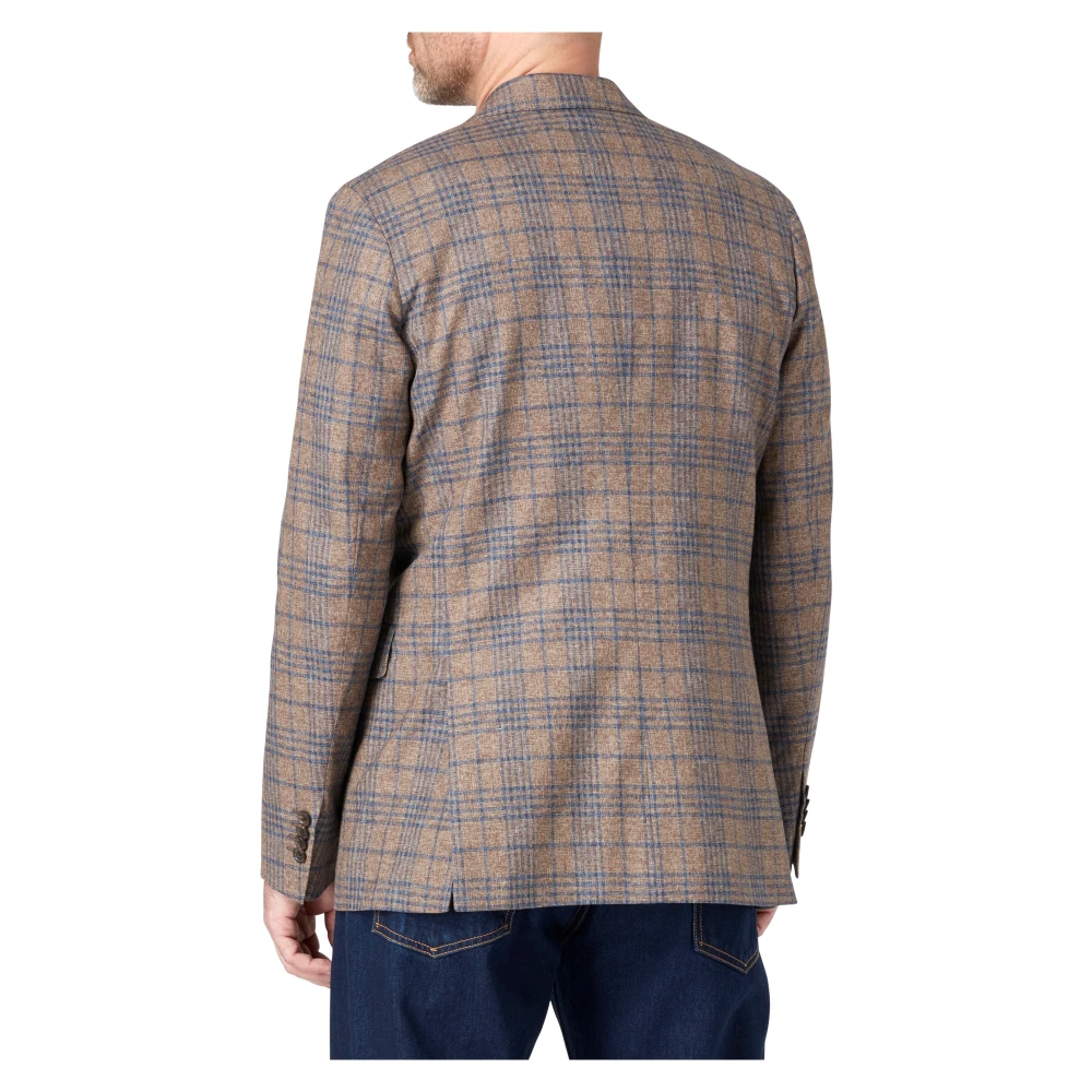 PS By Paul Smith Bruin Geruite Blazer Jas Brown Heren