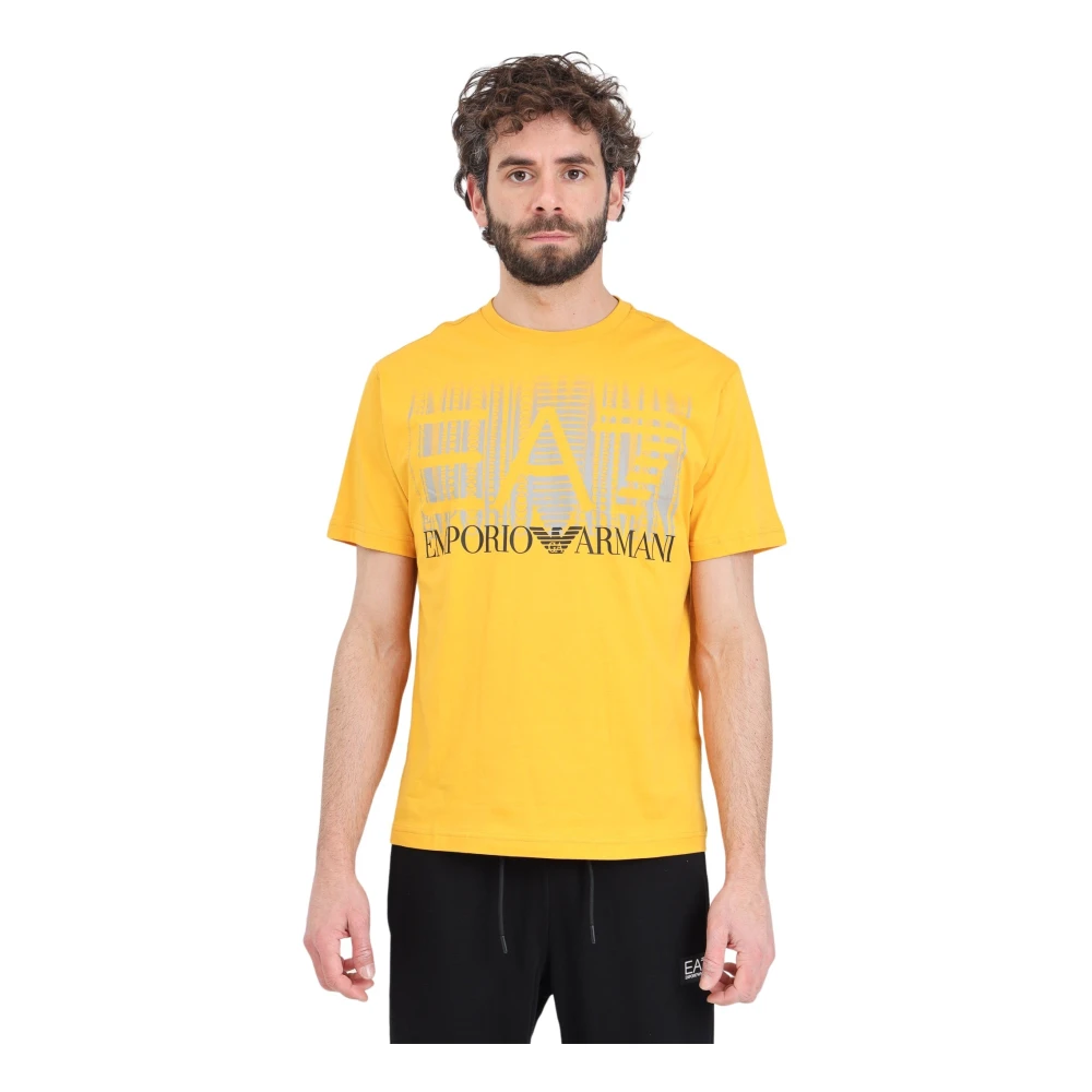 Emporio Armani EA7 T-Shirts Yellow Heren