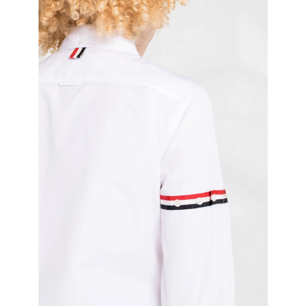 Thom Browne Iconisch Gestreept Overhemd White Dames
