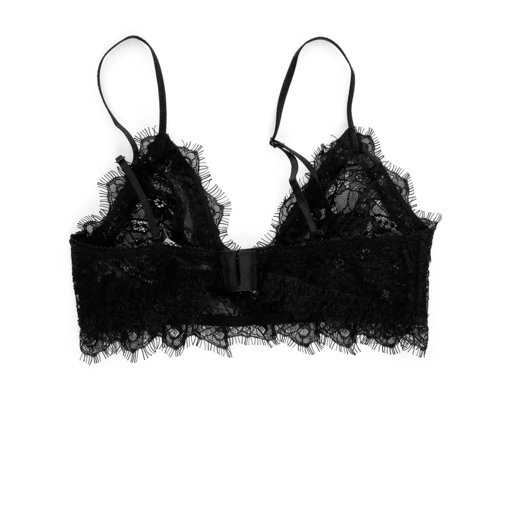 Anine Bing Bloemen Kant Bralette Black Dames