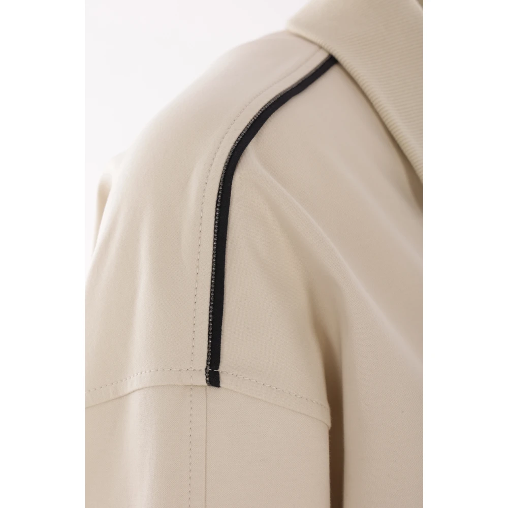 BRUNELLO CUCINELLI Beige Katoenen Trui met Monile Borduursel Beige Dames
