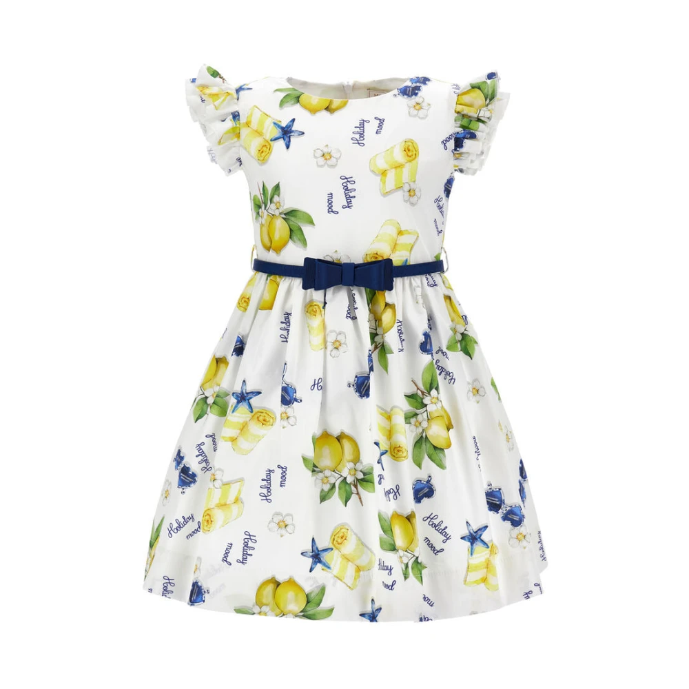 Monnalisa Girls Multicolor Cotton Poplin Dress - Dresses - 4 Y - Kids