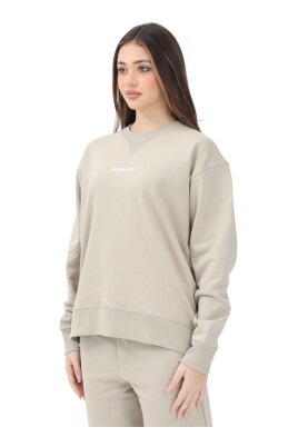 sweat-shirt-beige-a-col-rond-avec-logo-blanc