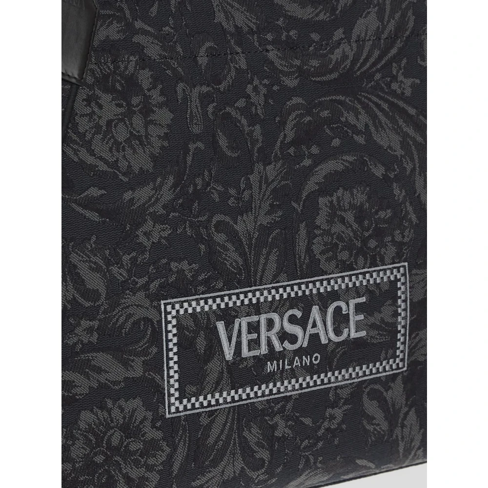 Versace Athena Barocco Canvas Shopper Tas Black Dames