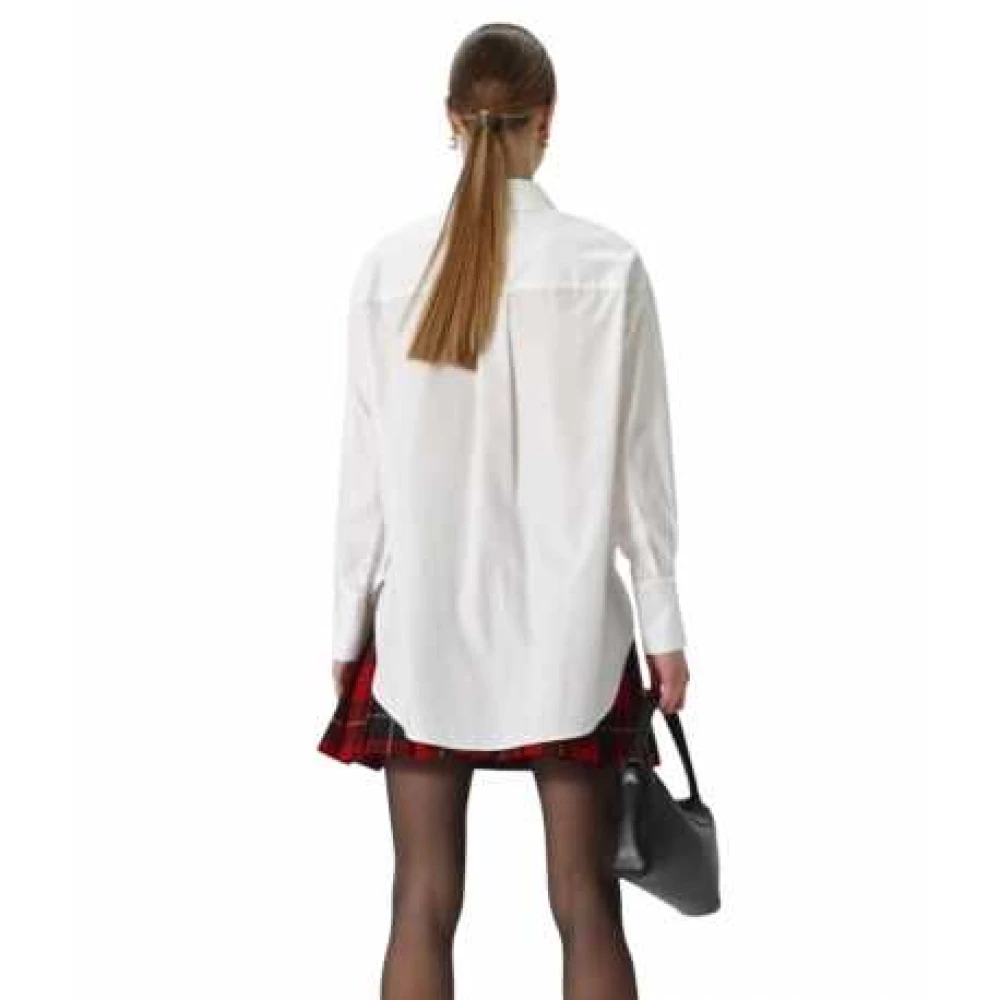 Elisabetta Franchi Witte Katoenen Oversize Logo Shirt White Dames