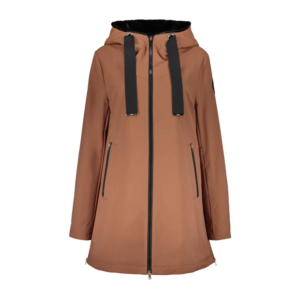 Herno Kvinno Brun Jackor Dam, Xs, Polyester, Hooded Jacket