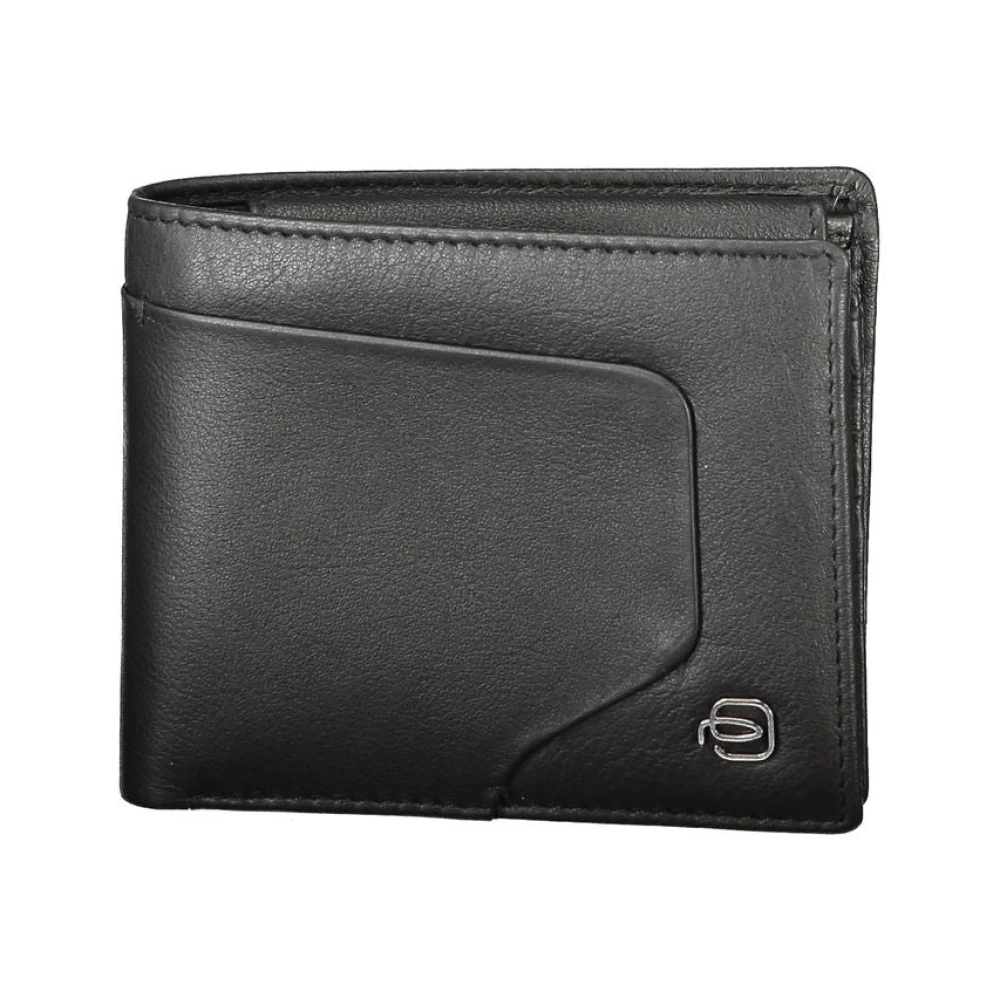 Piquadro Zwarte Leren Portemonnee Black Unisex