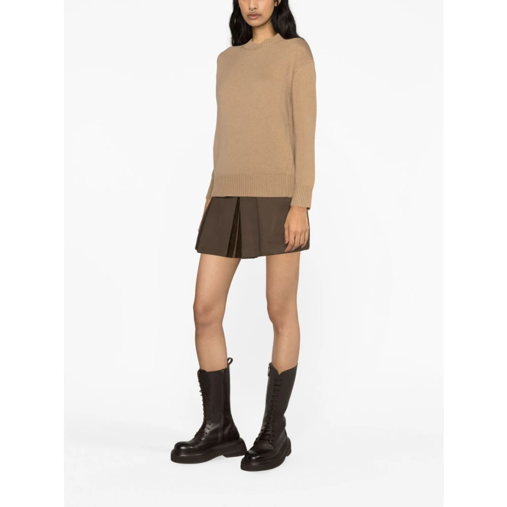 Max Mara Kameelwol-kasjmier ronde hals trui Brown Dames