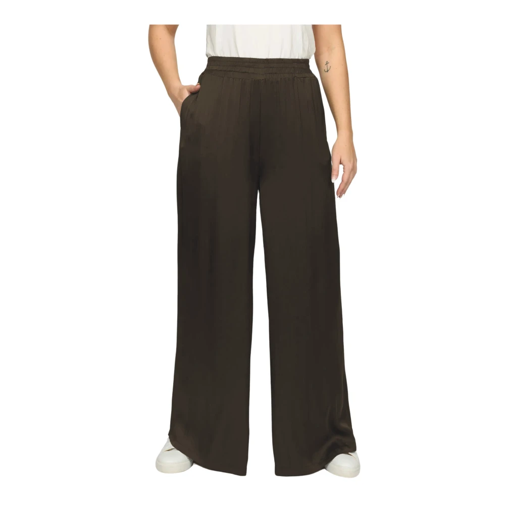 2-Biz Bruna Wide Leg Byxor Salina.Ea24 Brown, Dam