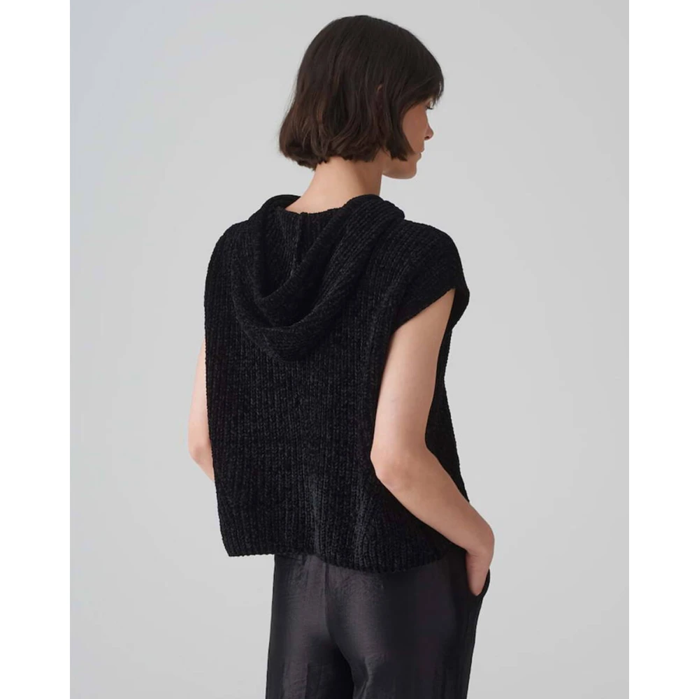 Opus Stijlvolle Pullover met Pizzin Detail Black Dames