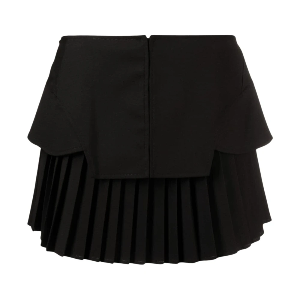 Andrea Adamo Zwarte Flanellen Mini Rok met Corse Black Dames