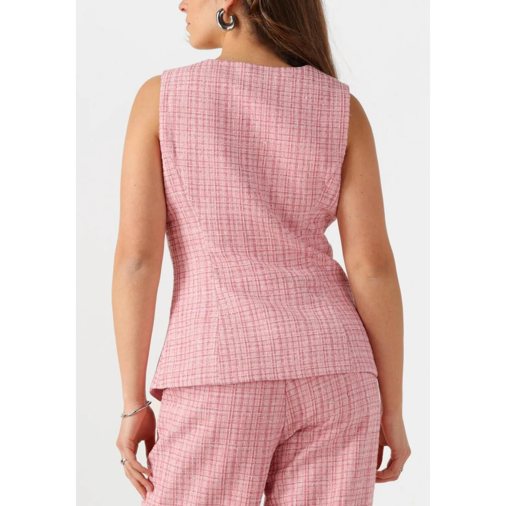 NEO NOIR Glitz Boucle Gilet voor Vrouwen Pink Dames