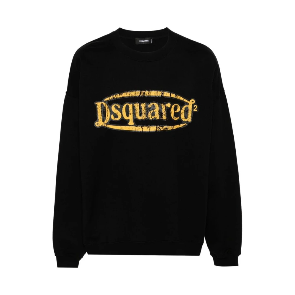 Dsquared2 Svart Sweatshirt med Logotryck Black, Herr