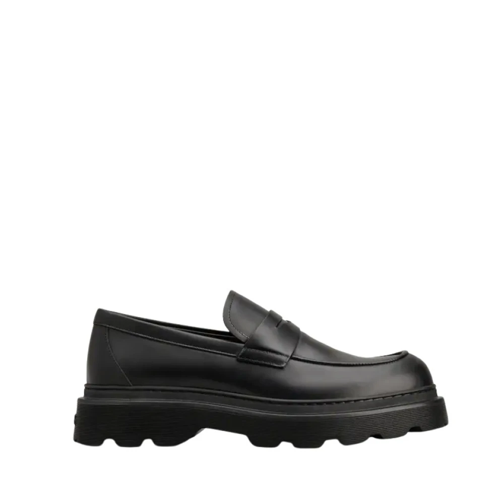 Tod's Men's Black Moccasin Rubber Sole Urban Style