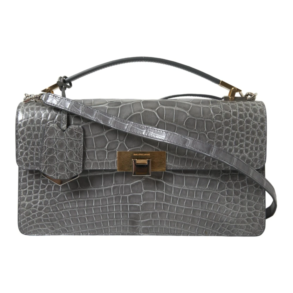Balenciaga Exquise Schoudertas van Alligatorleer Gray Dames