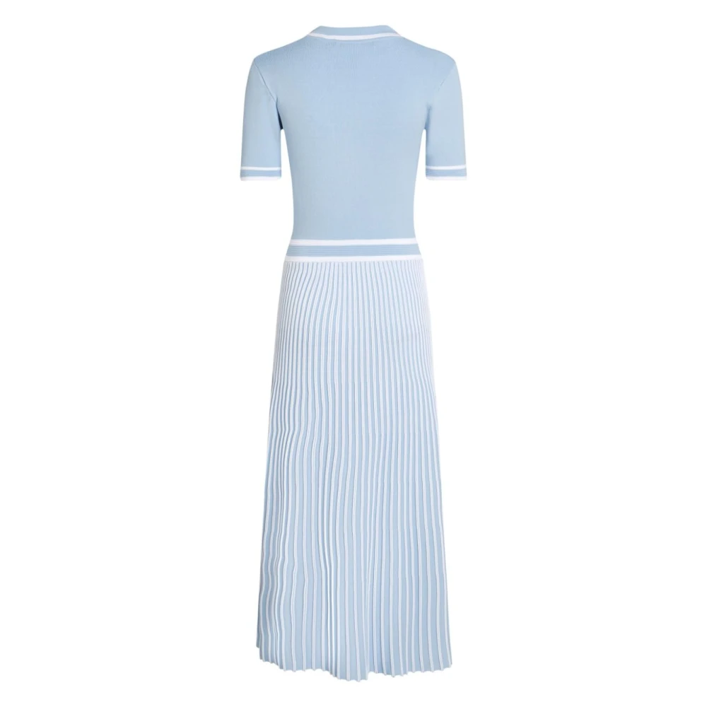 Karl Lagerfeld Blauw EN WIT Gebreide Jurk Blue Dames