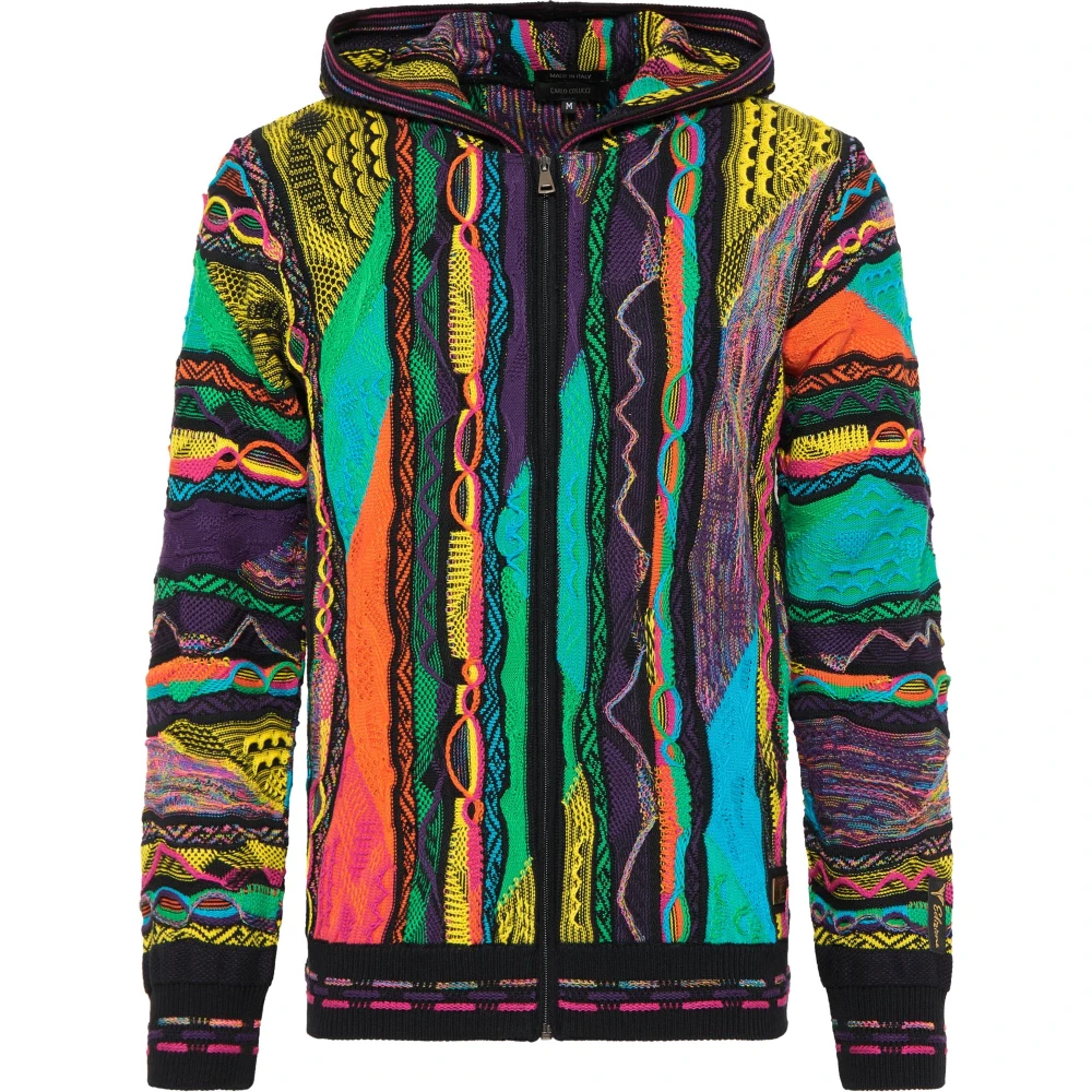Carlo Colucci Men's Zip-Through Sweatshirt With Unique Design