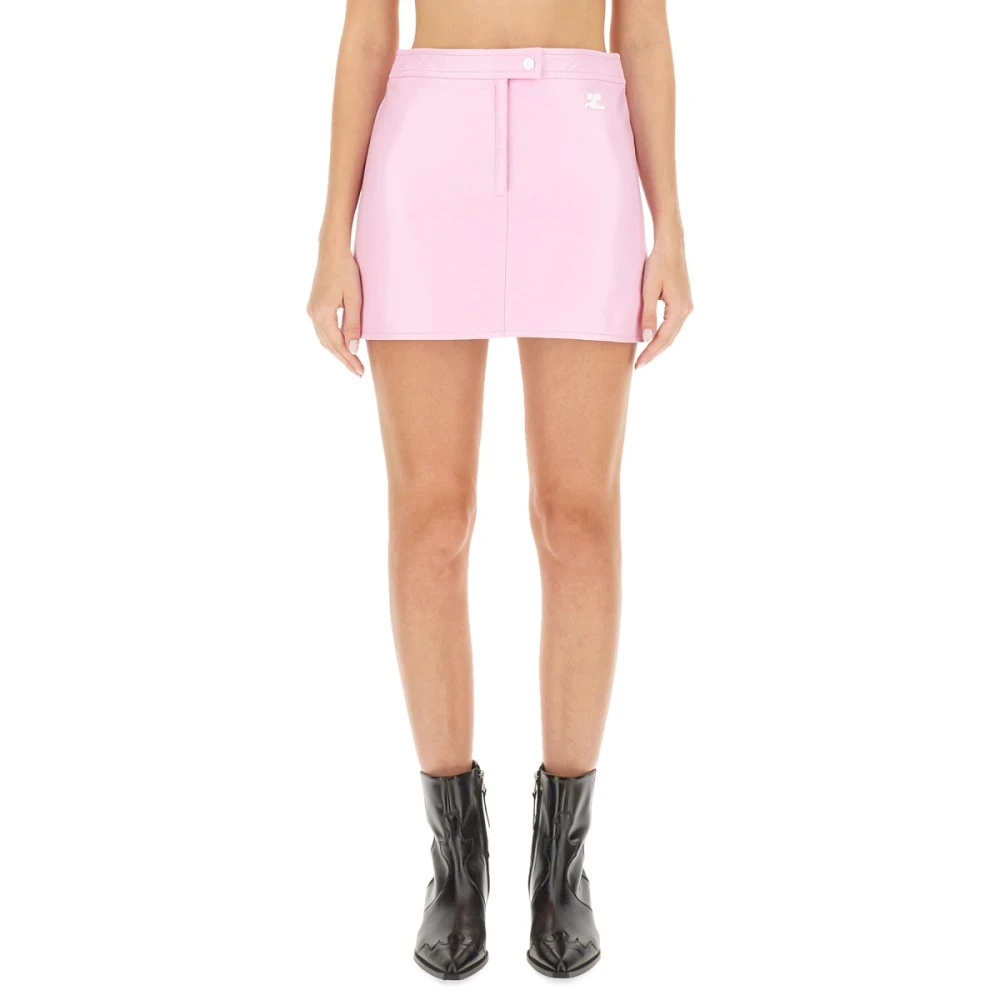 Courrèges Korte rok van katoenmix Pink Dames