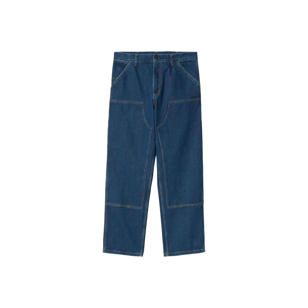 Carhartt Wip Men's Blue Double Knee Pant - Straight Fit Jeans - W33 - Jeans
