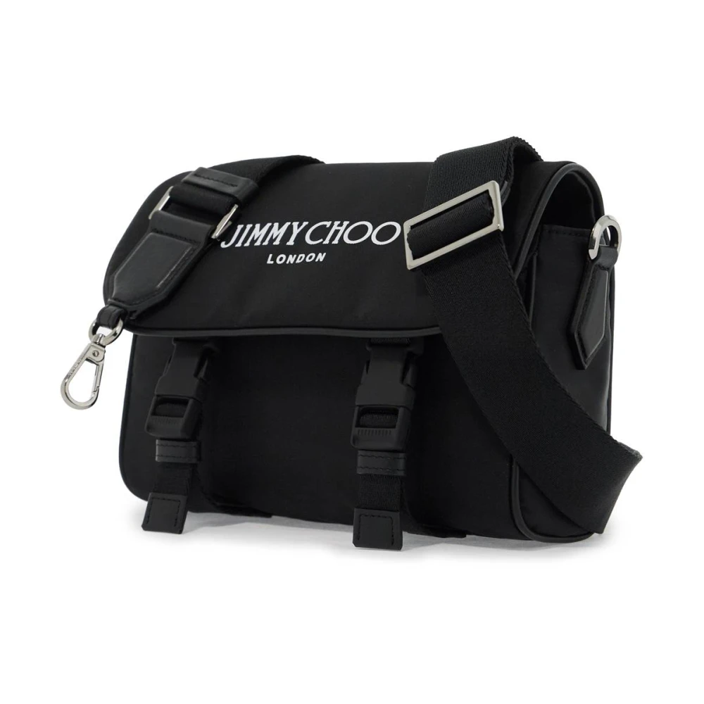 Jimmy Choo Nylon Crossbody Tas Eli met Schouder Black Dames