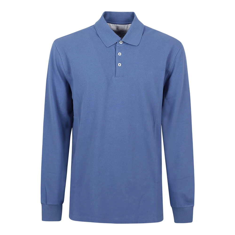 BRUNELLO CUCINELLI Blauwe Bessen Polo Sweatshirt Blue Heren