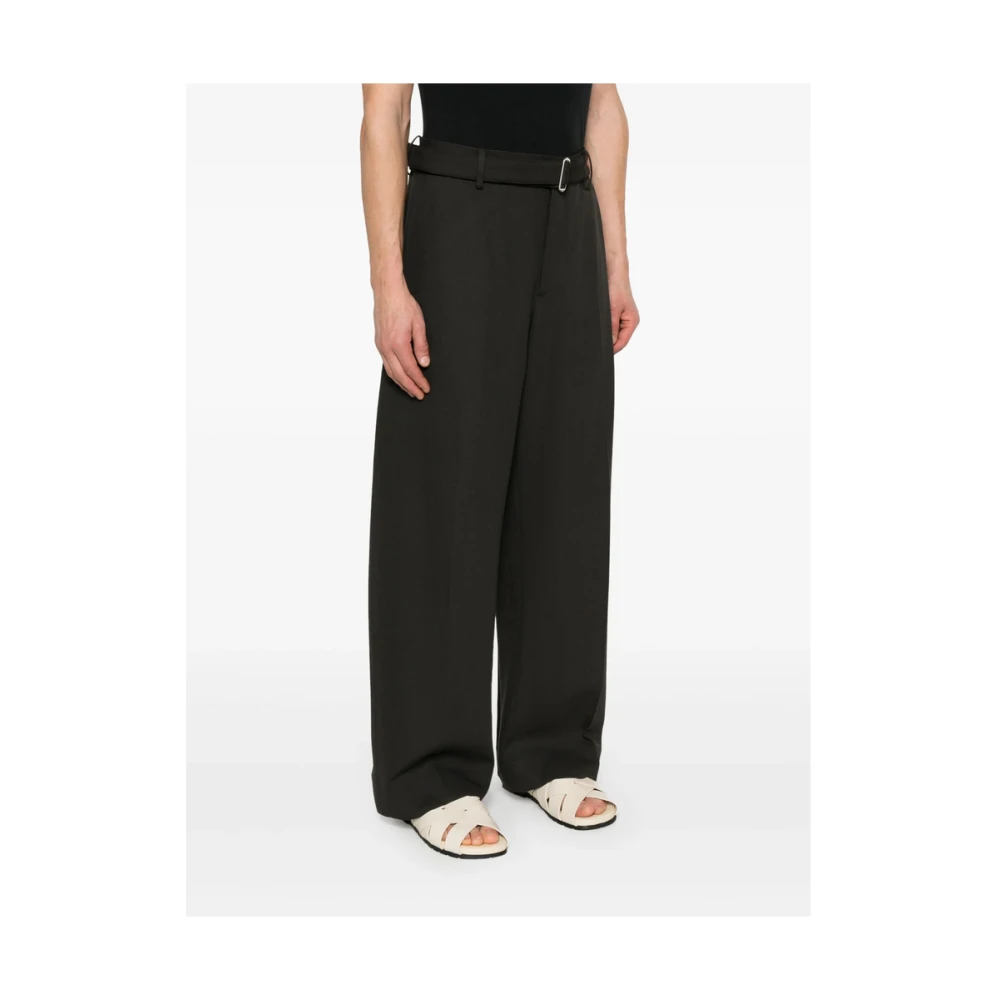 Studio Nicholson Houtskoolgrijze Broek met Riem Gray Heren