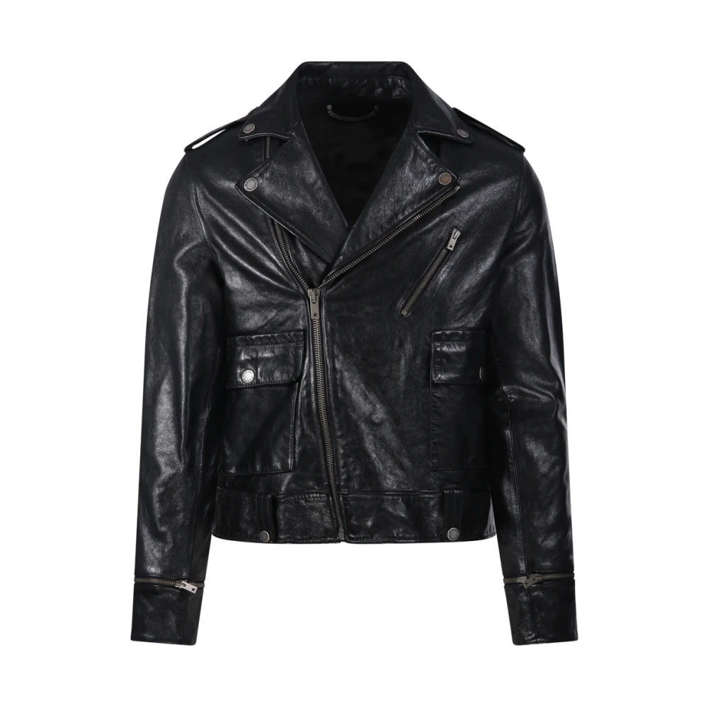 Golden Goose Zwarte Bikerjas Black Heren