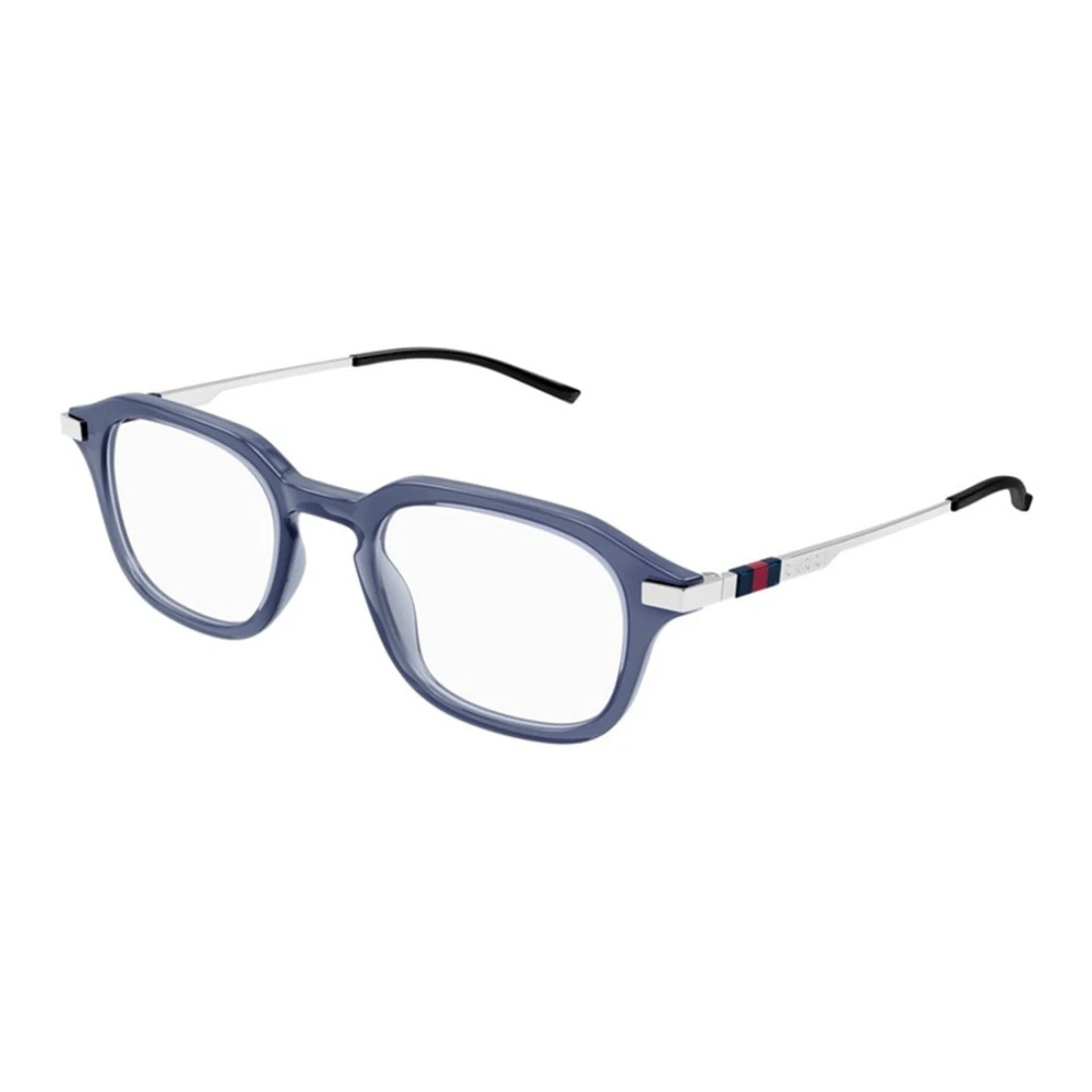 Gucci Men's Blue Glasses, 49 Mm, Rectangle Optical Frame