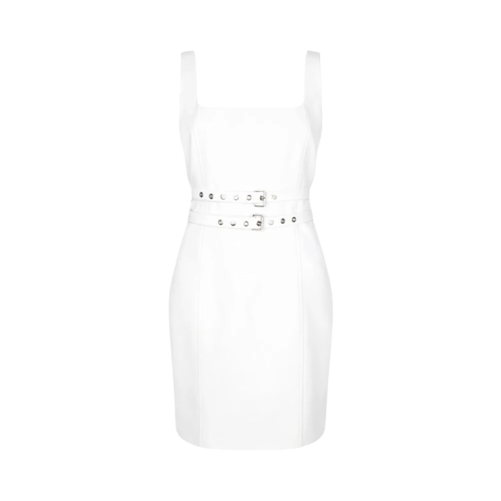 Liu Jo Women's White Short Sheath Dress In Technical Stretch Fabric With Square Neckline - Short Dresses - S - Dresses