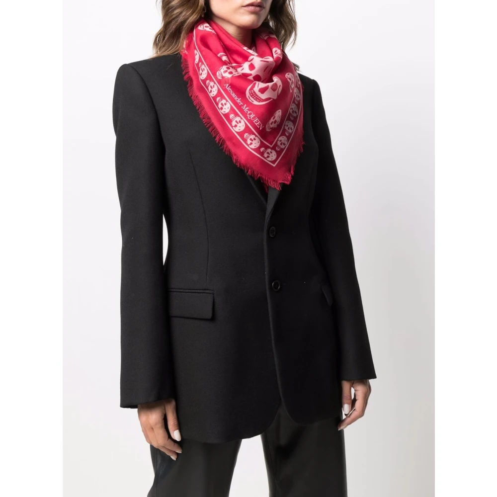 alexander mcqueen Rode Skull Sjaal Accessoires Aw24 Red Dames